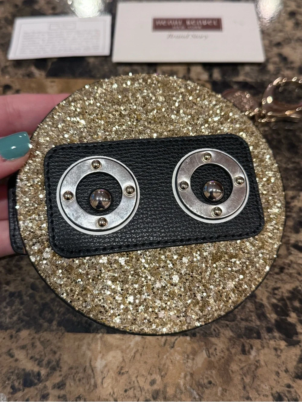 Henri Bendel Robot Gold Glitter 🤖 Coin Purse Bag Charm